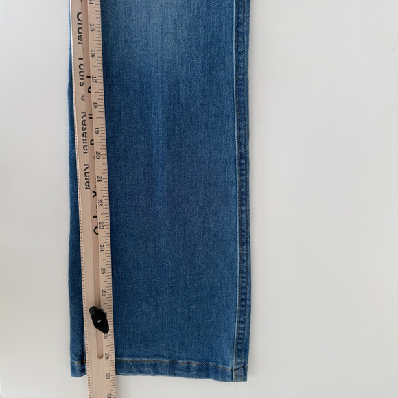 Spanx Jeans Womens XS Tall Blue Kick Flare High Rise Pull On Denim Pants Stretch - Picture 10 of 12